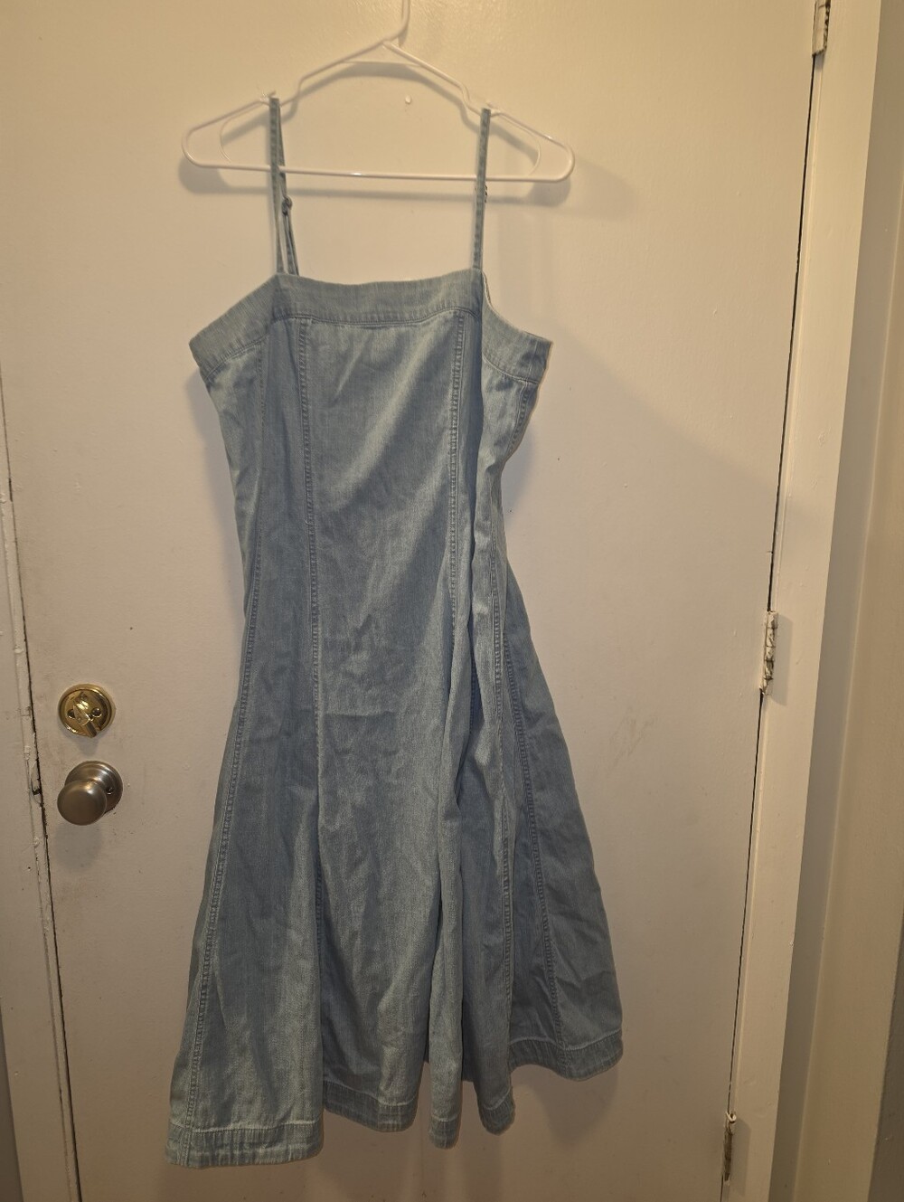 Denim Midi Sundress with Square Neck - Picture 5 of 13